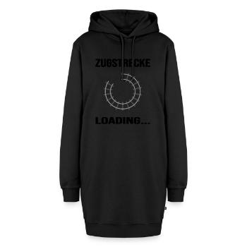 Eisenbahner Lokomotive Eisenbahn "Bahnfahrer" - Hoodie-Kleid - Schwarz - Vorne - AI Model Female 172 light (172cm)