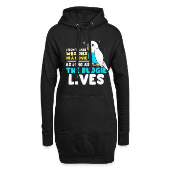 in a movie as long as the budgie lives - Hoodie-Kleid - Schwarz - Vorne