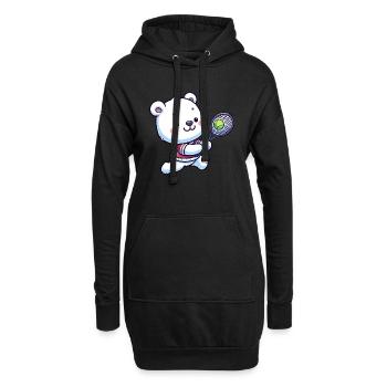 Joueur de tennis Polar Bear - Humour amusant sur le - Sweat-shirt à capuche long Femme - noir - Devant
