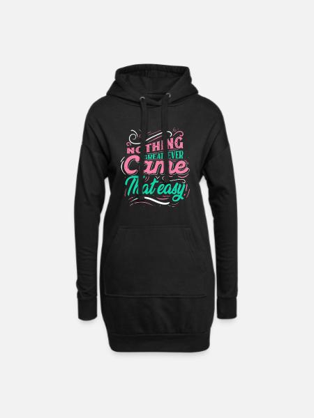 Motivation Zitate Grafik - Hoodie-Kleid - Schwarz