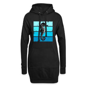Hippocampes Marine Life Seahorse - Sweat-shirt à capuche long Femme - noir - Devant