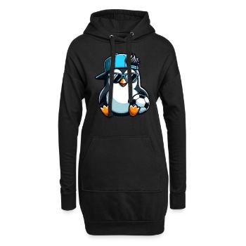 Süßer Pinguin Cartoon Fußballspieler - Hoodie-Kleid - Schwarz - Vorne
