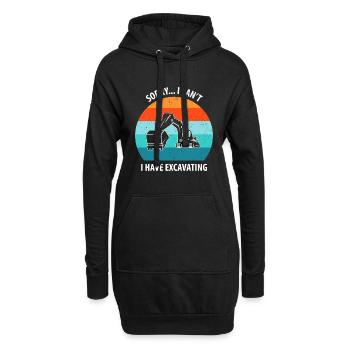 Bagger Baggerfahrer Baggerwagen - Hoodie-Kleid - Schwarz - Vorne