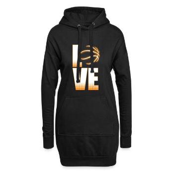 Basketball Liebe - Hoodie-Kleid - Schwarz - Vorne