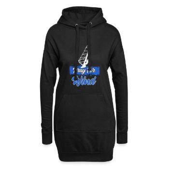 Planche à voile Priez pour le vent - Sweat-shirt à capuche long Femme - noir - Devant