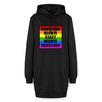 menschenrechte statt rechte menschen - Hoodie-Kleid - Schwarz - Vorne - AI Model Female 172 light (172cm)