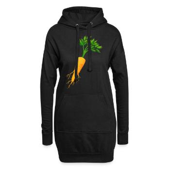 Carotte - Légume - Vegan - Sweat-shirt à capuche long Femme - noir - Devant