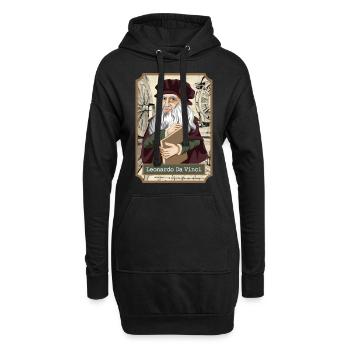 Léonard de Vinci - Sweat-shirt à capuche long Femme - noir - Devant