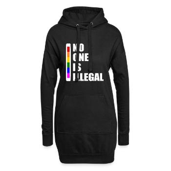 No one is illegal - Sweat-shirt à capuche long Femme - noir - Devant