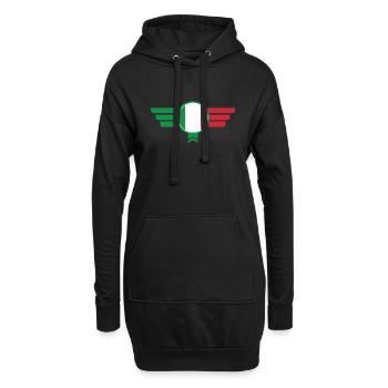 Italie Italia Insignia Drapeau - Sweat-shirt à capuche long Femme - noir - Devant