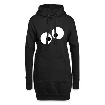 yeux - Sweat-shirt à capuche long Femme - noir - Devant