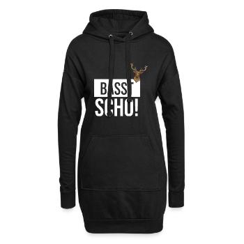 Basst Scho | Trachten Hirsch - Hoodie-Kleid - Schwarz - Vorne