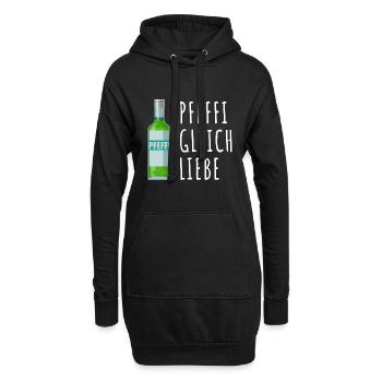 Pfefferminz Likör Pfeffi Vatertag Sauf - Hoodie-Kleid - Schwarz - Vorne