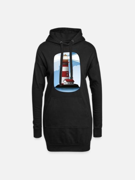 Leuchtturm - Hoodie-Kleid - Schwarz