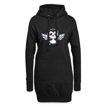 Himmlischer Pinguin Flügelschlag im Eiskalten - Hoodie-Kleid - Schwarz - Vorne