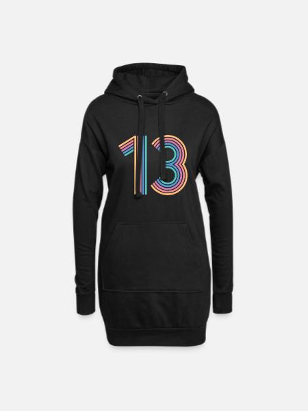 Cooles Geschenk zum 13. Geburtstag von 13 - 13 Jahren - Hoodie-Kleid - Schwarz