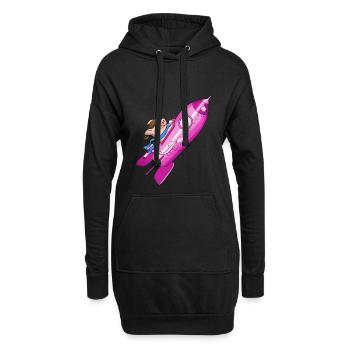 Rakete - Hoodie-Kleid - Schwarz - Vorne