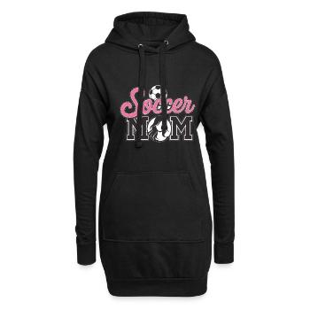 Fußballmama ist stolze Unterstützerin - Hoodie-Kleid - Schwarz - Vorne