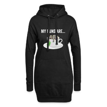 Koala - Meine Wortspiele sind Koala-Tee - Hoodie-Kleid - Schwarz - Vorne
