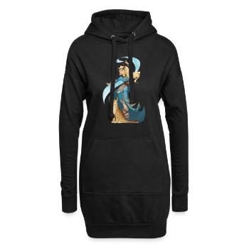 Zauberin Hexe Norden Vikings Magie mit Tier - Hoodie-Kleid - Schwarz - Vorne