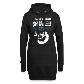 I Cant Run I Am A Mermaid - Hoodie-Kleid - Schwarz - Vorne