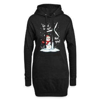 Stopp Windräder - Lasst es schneien, nicht drehen - Hoodie-Kleid - Schwarz - Vorne
