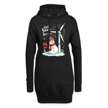 Stopp Windräder - Lasst es schneien, nicht drehen - Hoodie-Kleid - Schwarz - Vorne
