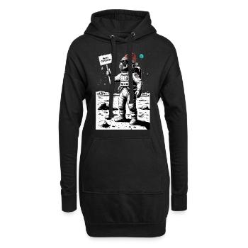 Frohe Weihnachten Astronaut - Feiertag auf dem Mon - Hoodie-Kleid - Schwarz - Vorne
