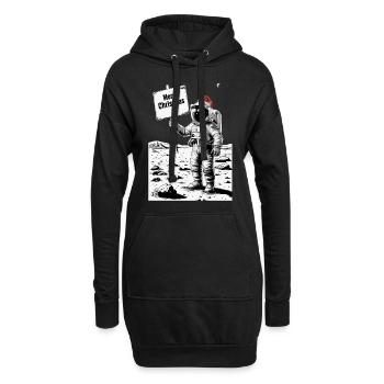 Frohe Weihnachten Astronaut - Feiertag auf dem Mon - Hoodie-Kleid - Schwarz - Vorne