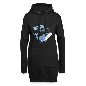 Baleine bleue grosse baleine dans la bande dessinée d'illustration de l'océan - Sweat-shirt à capuche long Femme - noir - Devant