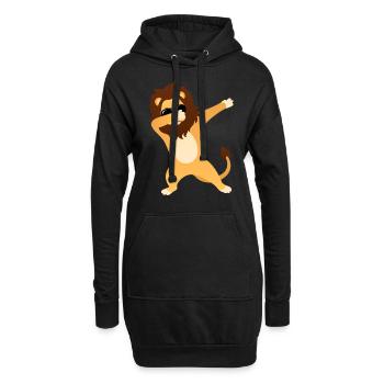 Dabbing Lion With Sunglasses - Cool Gift - Sweat-shirt à capuche long Femme - noir - Devant