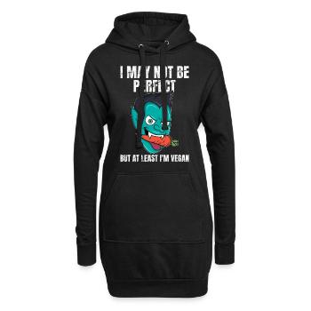 Je ne suis peut-être pas parfait mais au moins je suis végétalien - Sweat-shirt à capuche long Femme - noir - Devant