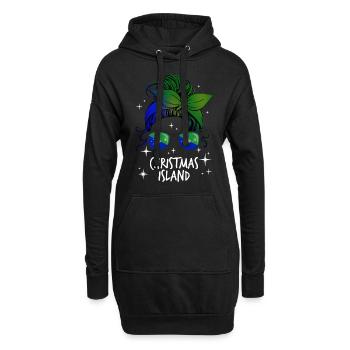 Weihnachtsinsel - Hoodie-Kleid - Schwarz - Vorne