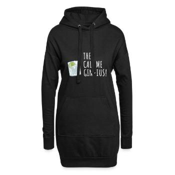 Gin Spruch They call me Gin-ius - Hoodie-Kleid - Schwarz - Vorne