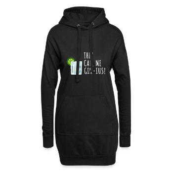 Gin Spruch They call me Gin-ius - Hoodie-Kleid - Schwarz - Vorne