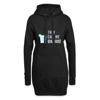 Gin Spruch They call me Gin-ius - Hoodie-Kleid - Schwarz - Vorne