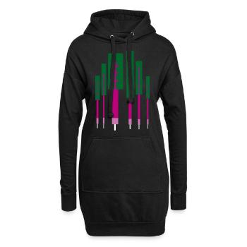 bettes - Sweat-shirt à capuche long Femme - noir - Devant