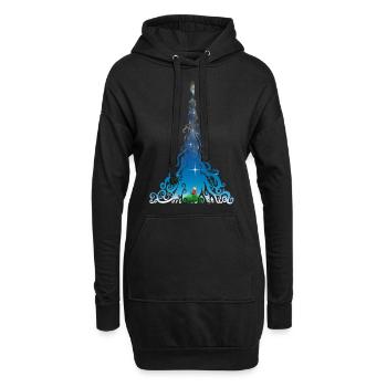rêves Rocket - Sweat-shirt à capuche long Femme - noir - Devant