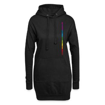 Regenbogen - Hoodie-Kleid - Schwarz - Vorne