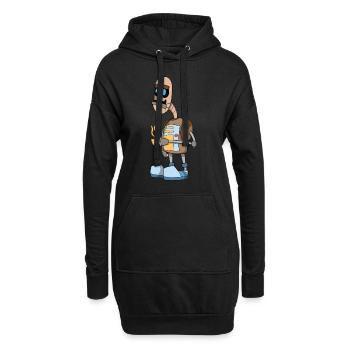 Robot - Sweat-shirt à capuche long Femme - noir - Devant