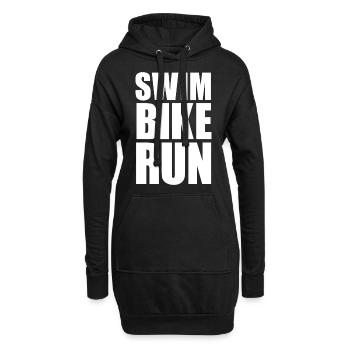 SWIM BIKE RUN - Sweat-shirt à capuche long Femme - noir - Devant