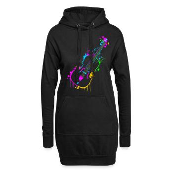 Violine - Hoodie-Kleid - Schwarz - Vorne