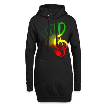 Reggae Musik Afrika Jamaica Rastafari - Hoodie-Kleid - Schwarz - Vorne