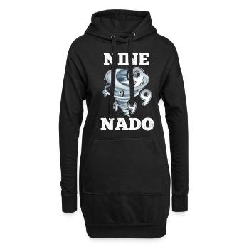 9. Geburtstag Tornado - Hoodie-Kleid - Schwarz - Vorne