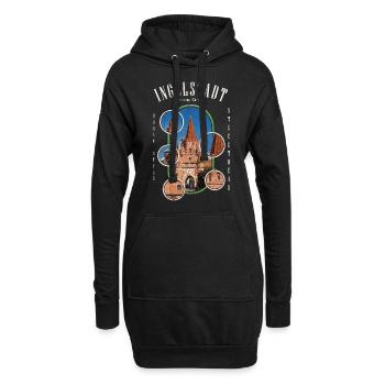 Ingolstadt Deutschland Stadt Skyline Heimat Liebe - Hoodie-Kleid - Schwarz - Vorne