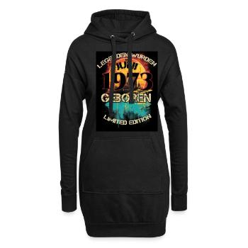 Design rétro pour l’année de naissance 1973 Juin Millésime - Sweat-shirt à capuche long Femme - noir - Devant