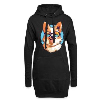 Hund T-Shirt Hundefreunde Geschenk Idee - Hoodie-Kleid - Schwarz - Vorne