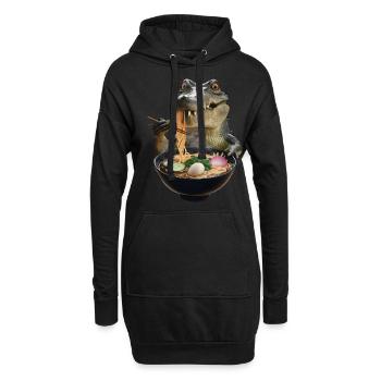 Krokodil Ramen - Hoodie-Kleid - Schwarz - Vorne