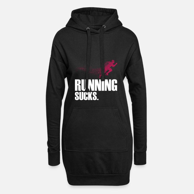 Running Sucks - Hoodie-Kleid - Schwarz