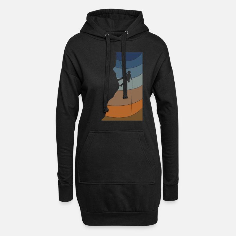 Felsklettern Kletterer - Hoodie-Kleid - Schwarz